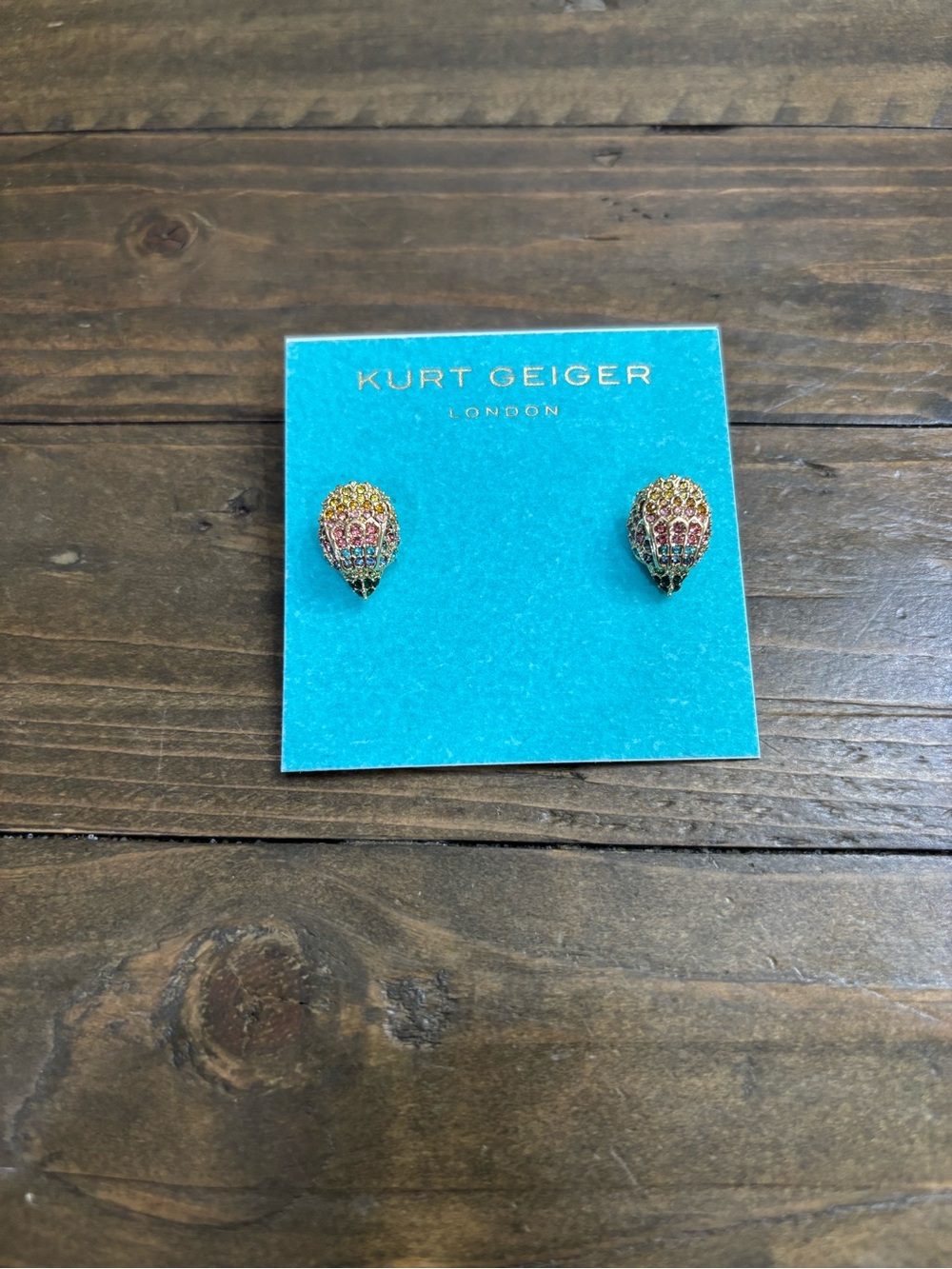 Kurt Geiger London Multicolor Crystal Pave Eagle Head Stud Earrings